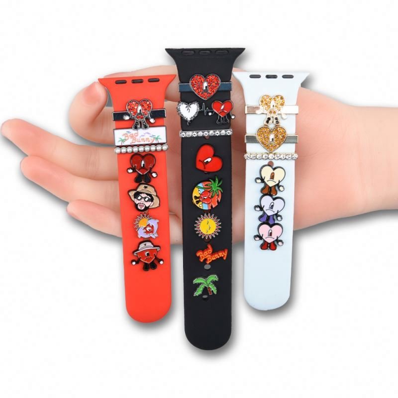 Lady's Diamond alloy Smart Watch Band charms Metal Women Watch Straps decoratioin for watchWatch