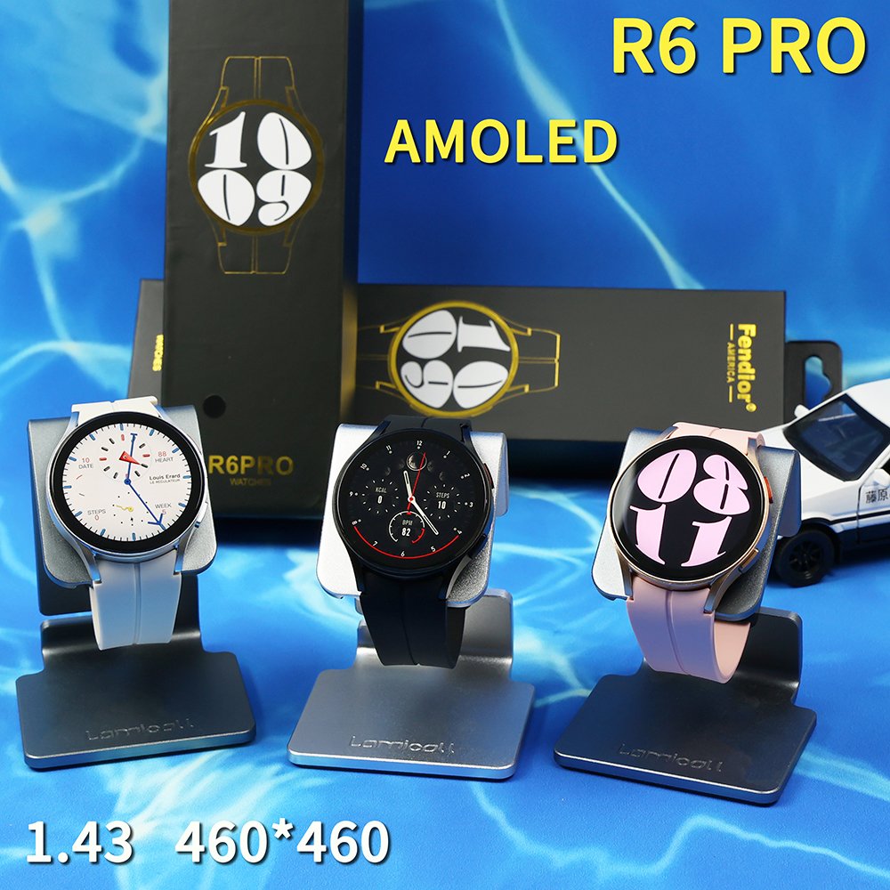 AMOLED Smart Watch Round smart watch R6 Pro Max IP68 waterproof BT call relojes inteligentes sport smartwatch for Android IOS