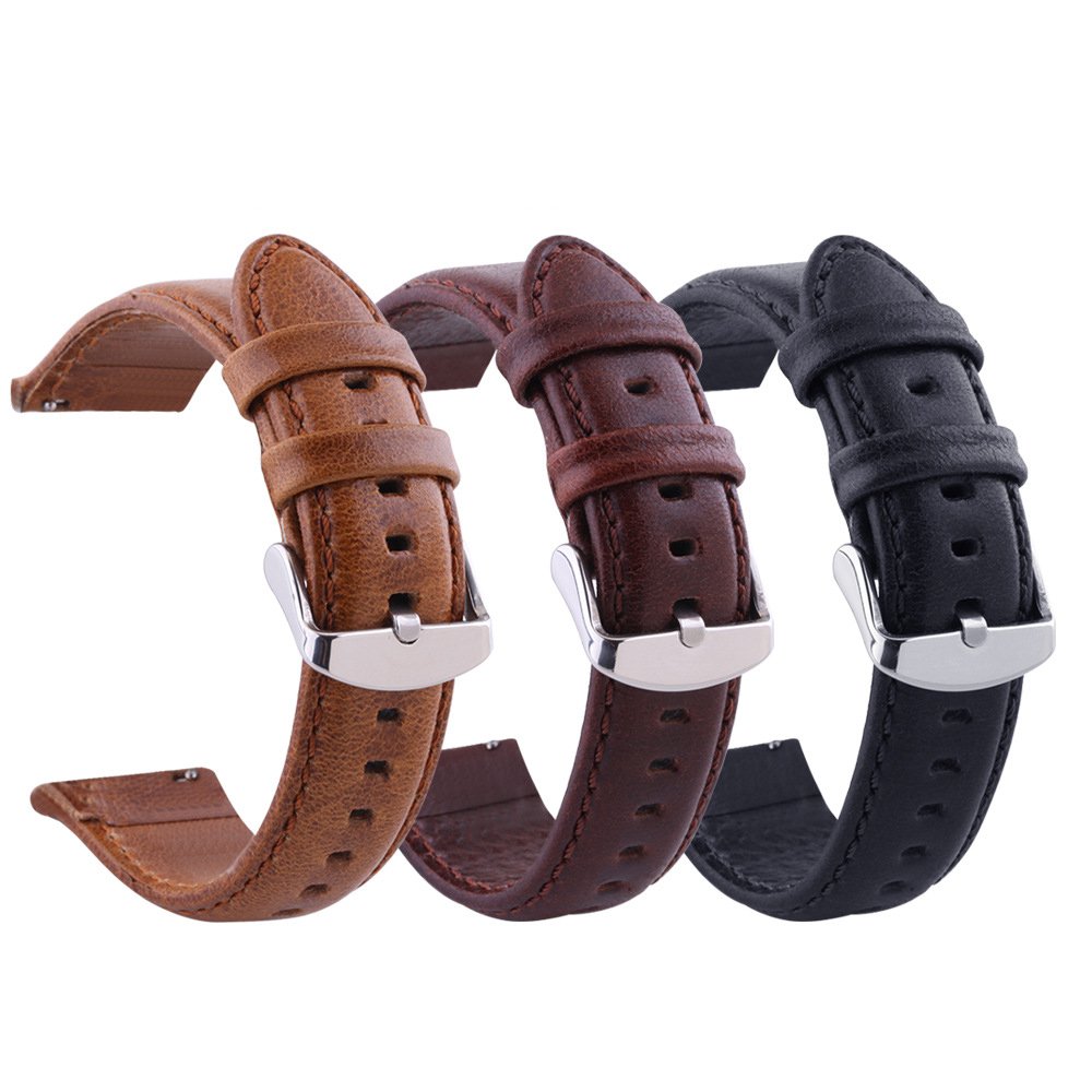 DW Watch Genuine Leather 18mm 20mm 22mm Sport Band Strap quick release for Samsung Galaxy Smart Watch 4 Active 3 Gear Sport S3