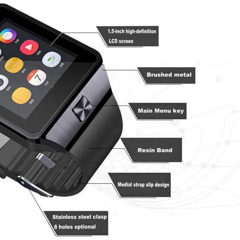 China Factory woman android mobile phone watch dz09 smart wrist health watches with battery for men