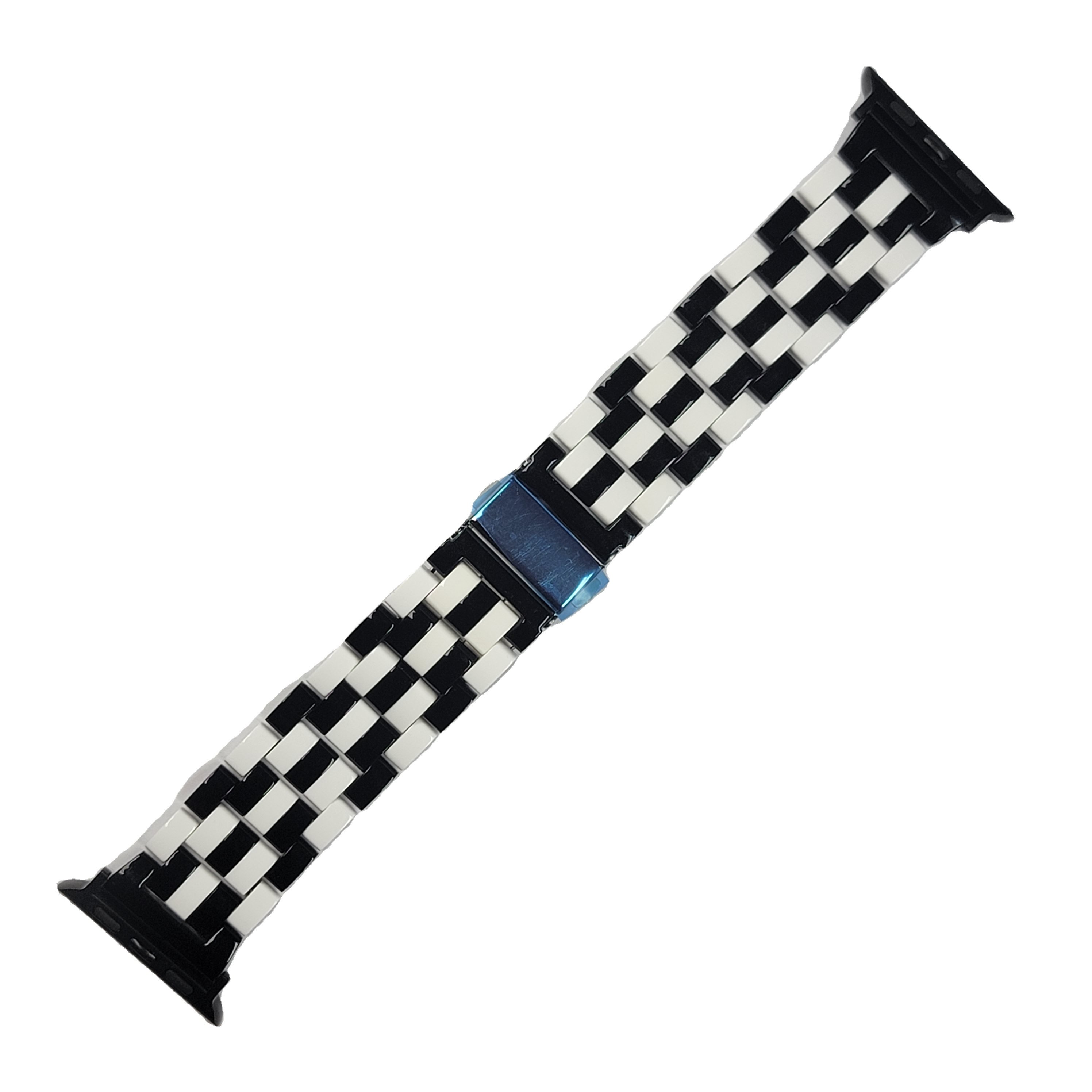 Lady Time Series 1-9 i Watch Band Waterproof Plant-Based Cellulose Acetate Checkers Houndstooth Design Smart Watch Bands