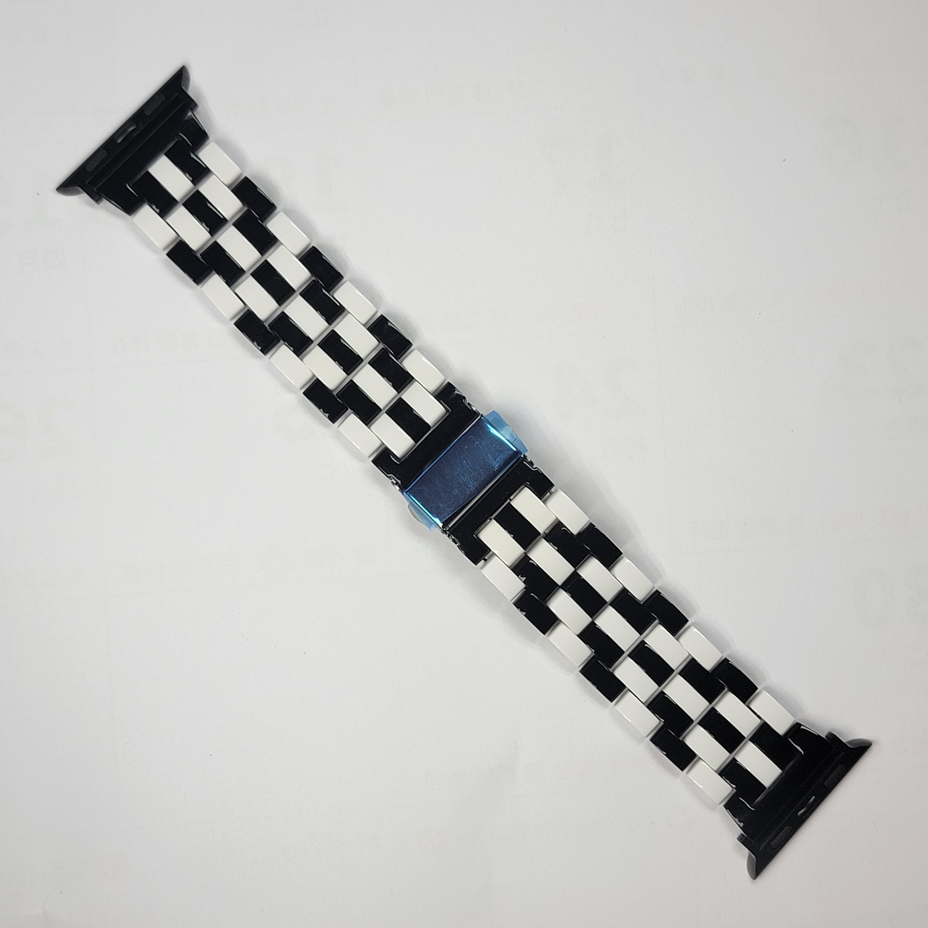 Lady Time Series 1-9 i Watch Band Waterproof Plant-Based Cellulose Acetate Checkers Houndstooth Design Smart Watch Bands