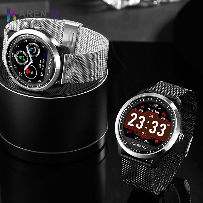 N58 ECG PPG smart watch with electrocardiograph ecg display,holter ecg heart rate monitor blood pressure smartwatch