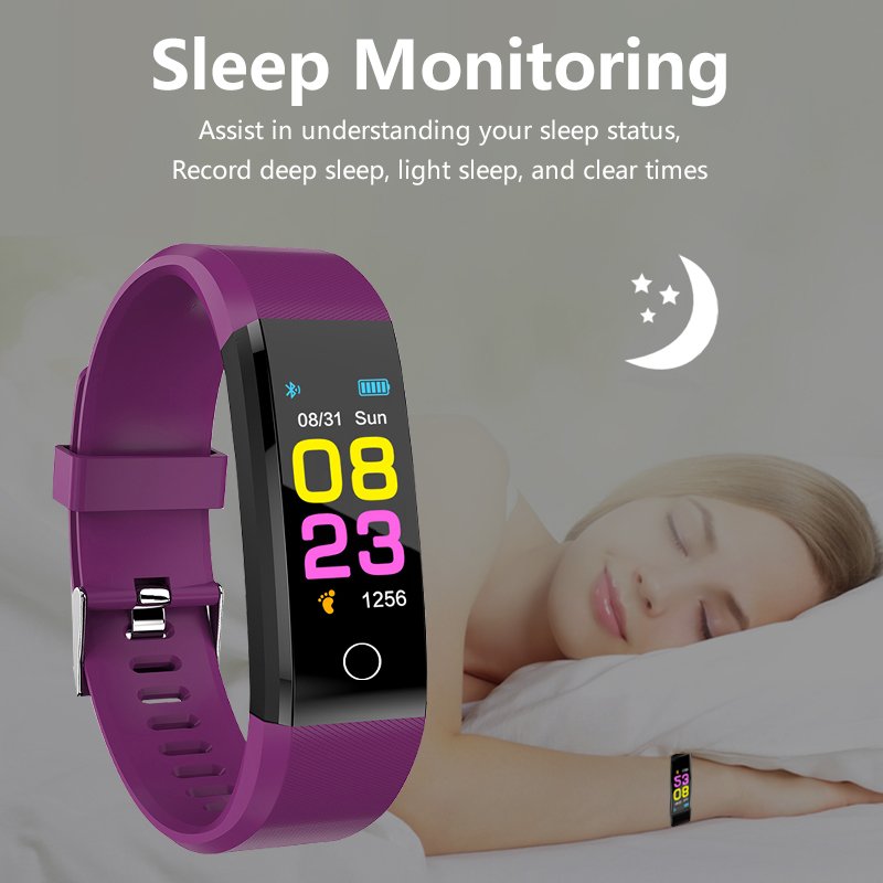 115 Plus Sports Heart Rate Fitness Tracker Watches Band Vibrating Touch Screen Cheap Smart Bracelet Wristband Smart Watch