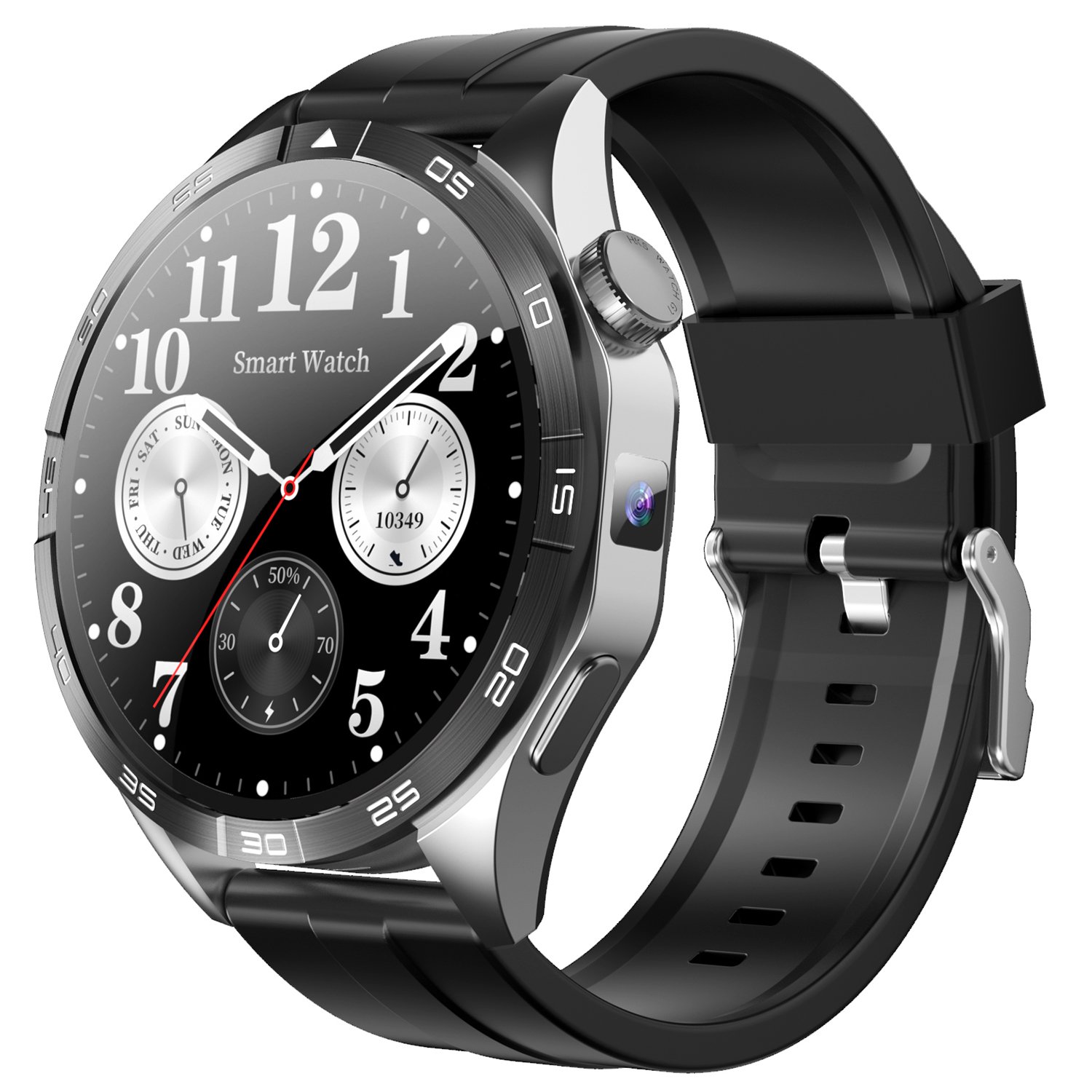 VALDUS GPS WIFI Video 200W Camera Memory 4GB Smartwatch 4G Sim Card Android Phone Waterproof VG52 PRO AMOLED Round Smart Watch