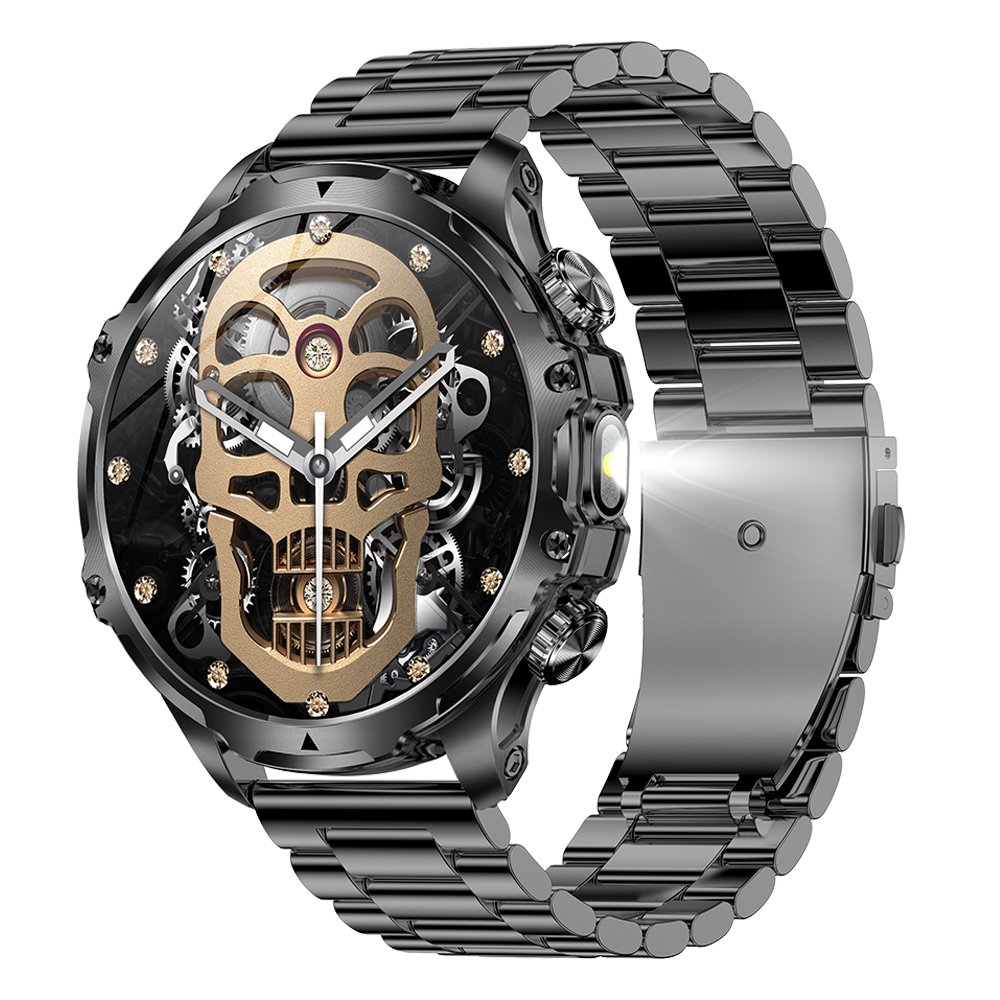 2024 AK75 Smart watch 1.85Inch 700mAH Sport Flashlight BT Call blood pressure monitoring Waterproof Smartwatch for Men