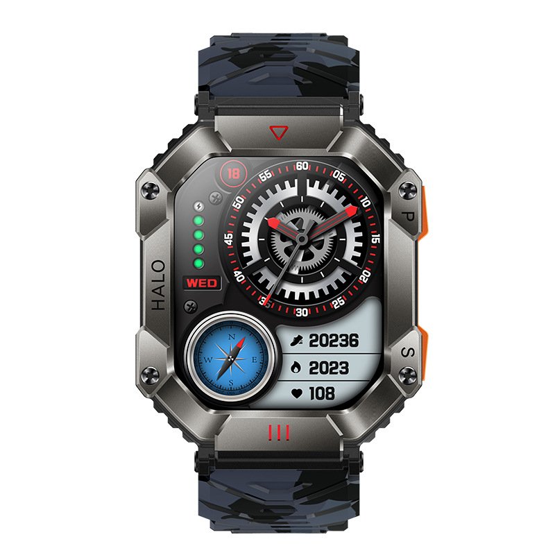 Wholesale Waterproof Rugged Android iOS Smartwatch BT Calling Men Sport Altimeter Barometer Smart Watches