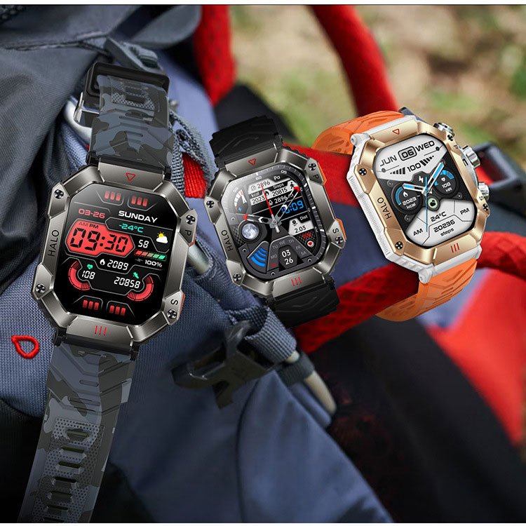 Wholesale Waterproof Rugged Android iOS Smartwatch BT Calling Men Sport Altimeter Barometer Smart Watches