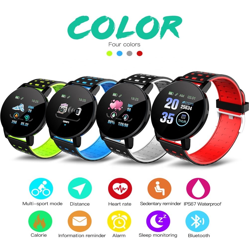 Best selling smartwatch 119plus new fitness tracker wrist bracelet heart rate Call Message Push Pedometer smart watch 119 Plus