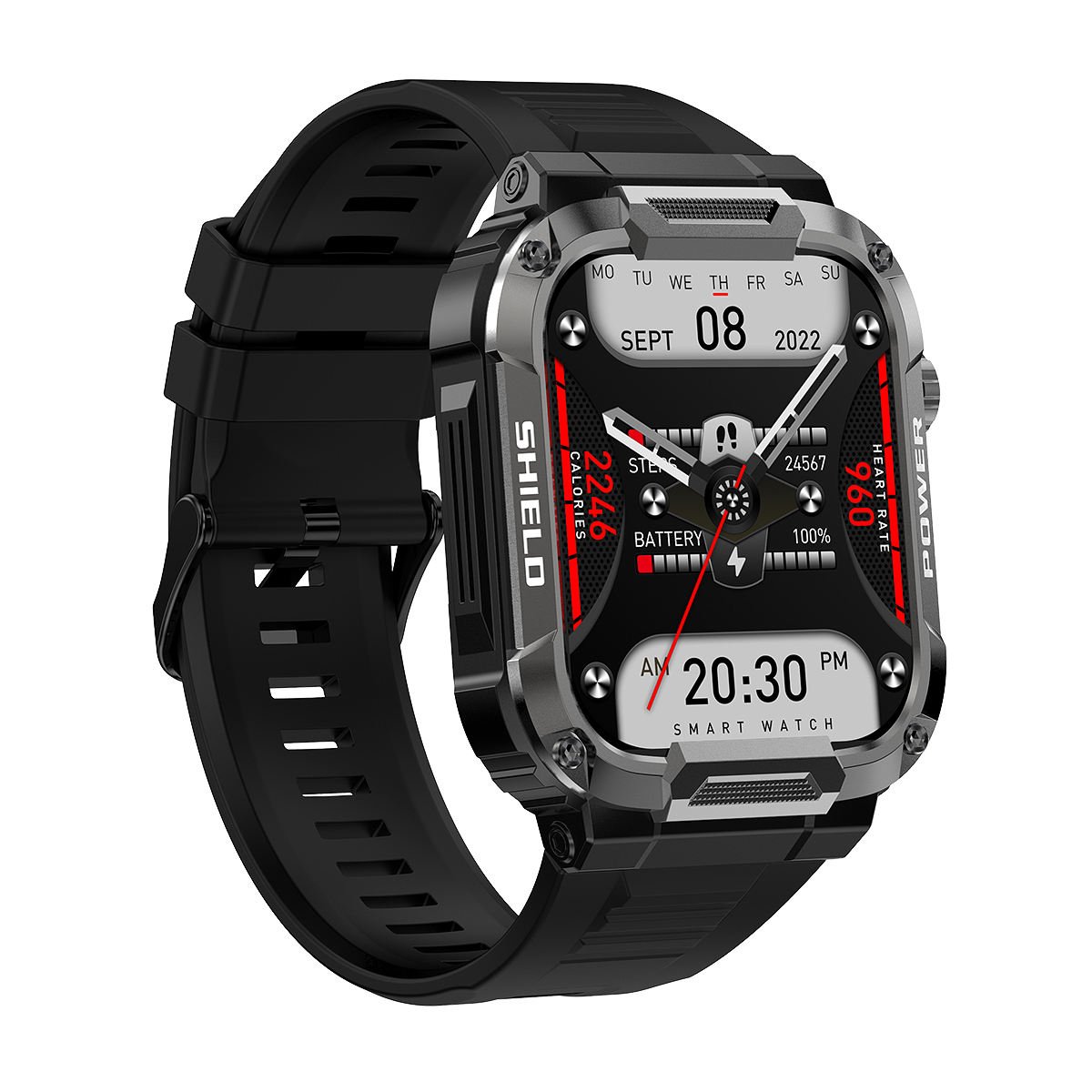2024 Hot Selling MK66 Rugged Tactical Smart Watch Men Long Standby BT D Call Sport Outdoor Smartwatch homre