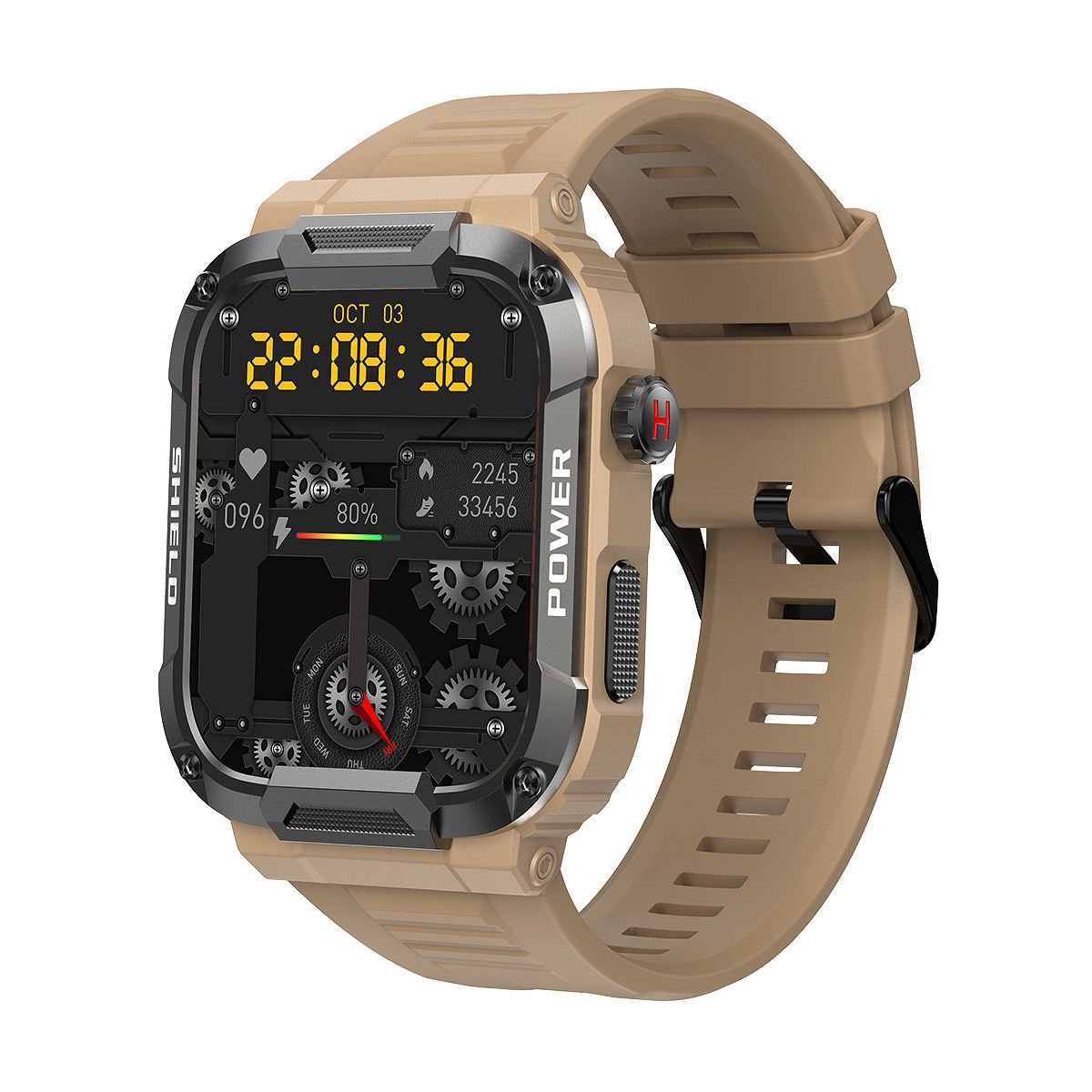2024 Hot Selling MK66 Rugged Tactical Smart Watch Men Long Standby BT D Call Sport Outdoor Smartwatch homre