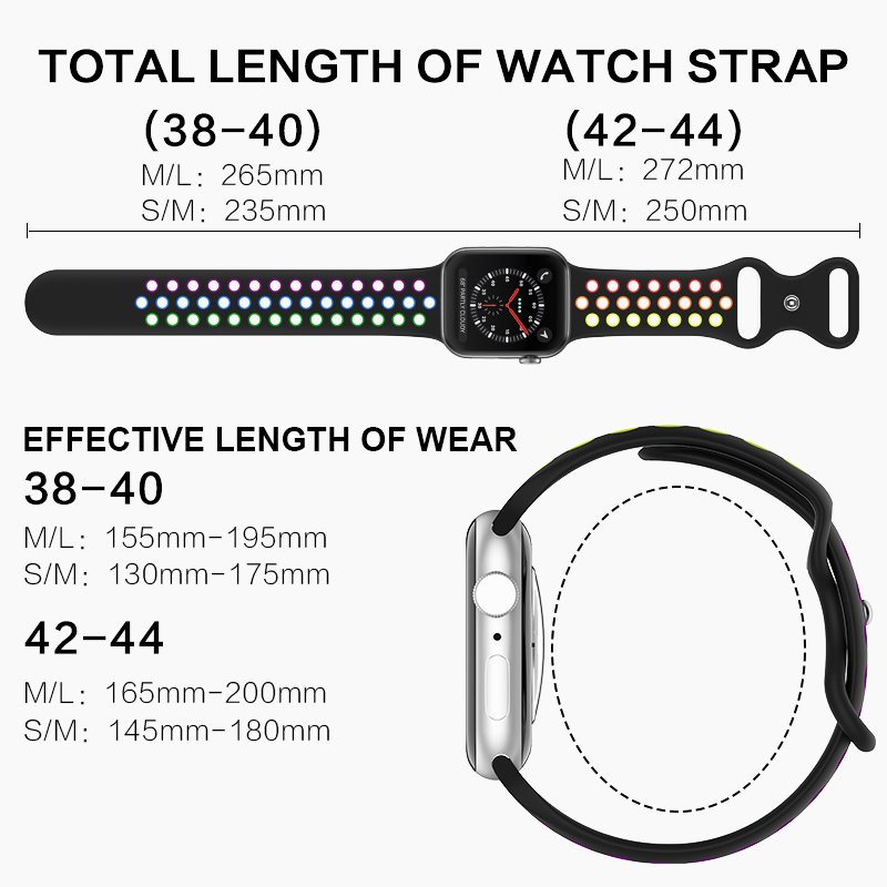 Fashion Dual Colors Replacement Sport Smart Watch Strap Men Women Bracelet Wristband Silicone Bands For Apple iWatch Series 8 7