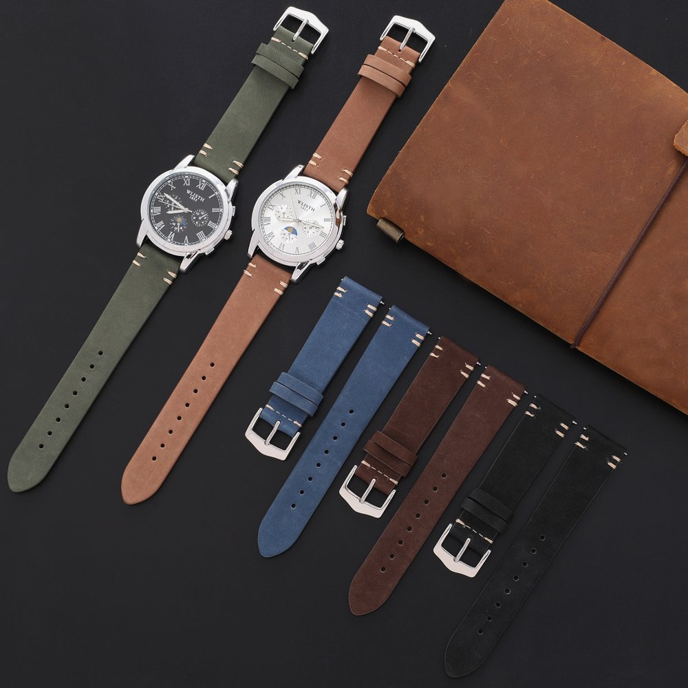 watch strap leather 20mm 22mm smart watch leather band