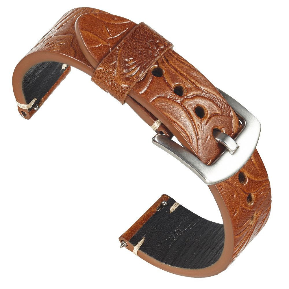 watch strap leather 20mm 22mm smart watch leather band