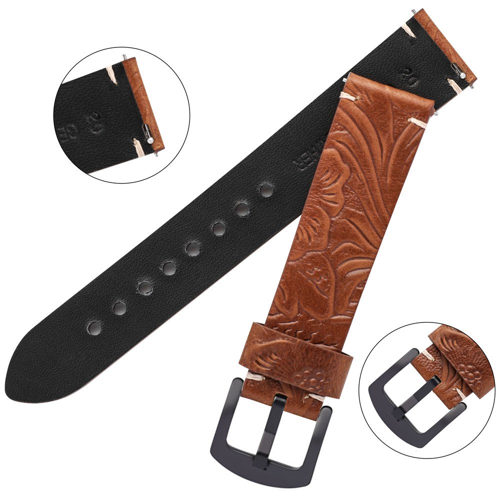 watch strap leather 20mm 22mm smart watch leather band