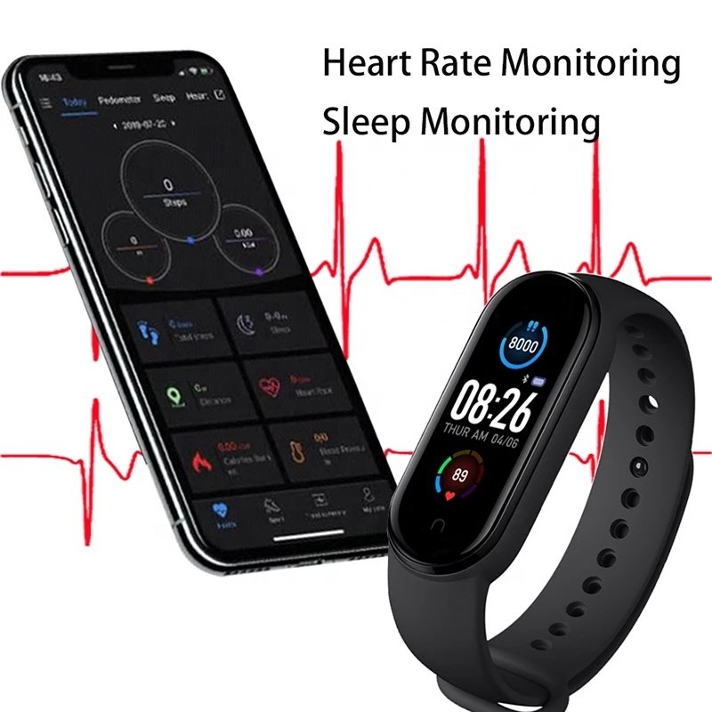 Magnetic charging M5 Fitness tracker Watch band Heart Rate Monitor Step Counter Blood Pressure smart watch bracelet