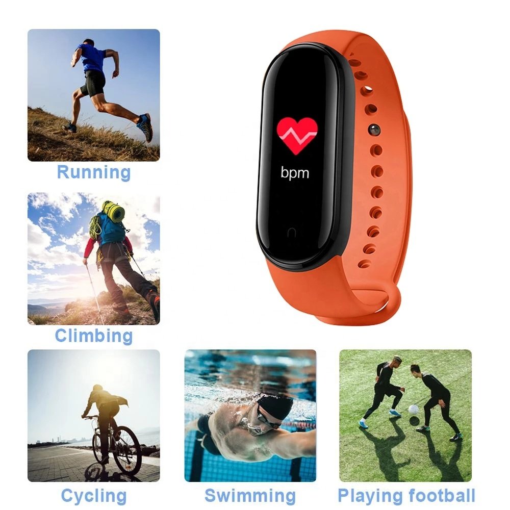 Magnetic charging M5 Fitness tracker Watch band Heart Rate Monitor Step Counter Blood Pressure smart watch bracelet