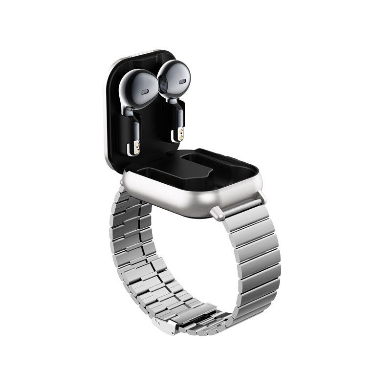 Multi functions hands free tws earphone earbuds square smart watch 2 in 1 with headset earbuds earphone