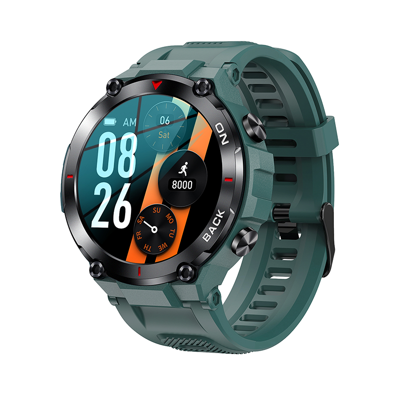 K37 Outdoor GPS Smart Watch 1.32 Inch IPS Full Round Screen 480mAh Long Standby Time Accurate Blood Oxygen Monitor Smartwatch
