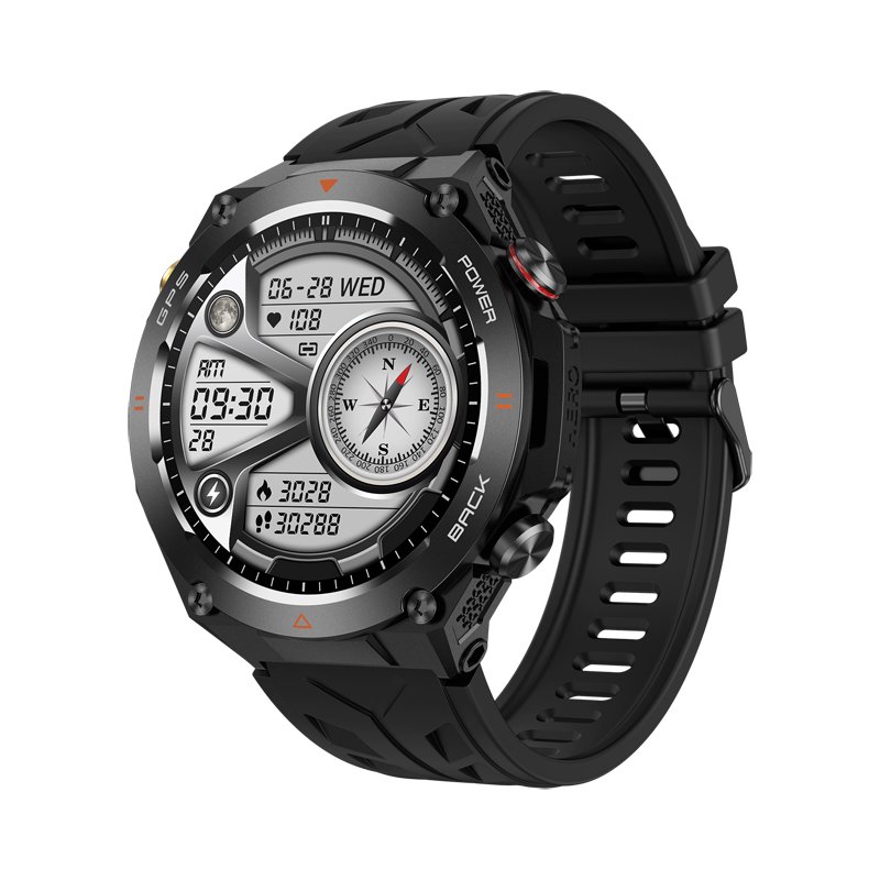 KC82 1.43inch GPS Smartwatch Men Fitness Tracker 650mAh Battery Altitude Air Pressure Compass smart watch 2024