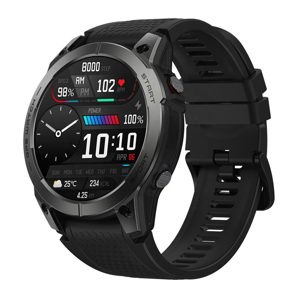 Zeblaze Stratos 3 Smart Watch HiFi Voice Calling Built-in GPS 1.43" AMOLED Always On Display 100+ Workout Modes GPS Smart Watch