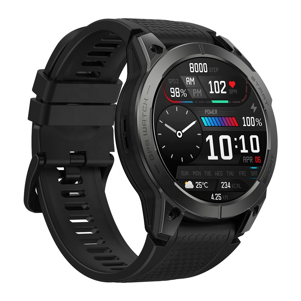 Zeblaze Stratos 3 Smart Watch HiFi Voice Calling Built-in GPS 1.43" AMOLED Always On Display 100+ Workout Modes GPS Smart Watch