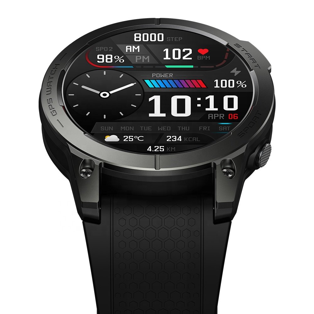 Zeblaze Stratos 3 Smart Watch HiFi Voice Calling Built-in GPS 1.43" AMOLED Always On Display 100+ Workout Modes GPS Smart Watch