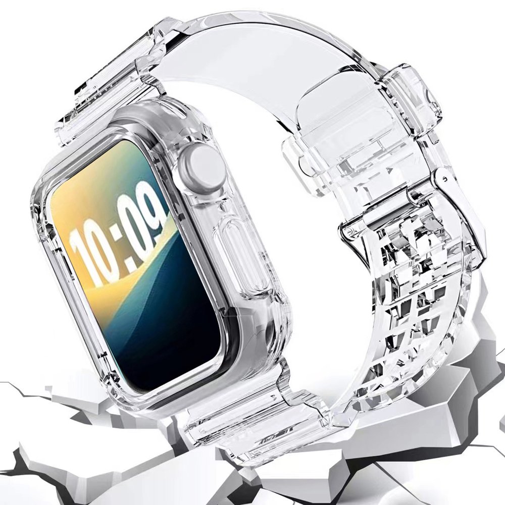 wholesale 46mm series 10 translucent clear strap women love pc 49mm smart watch band for apple watch ultra 3