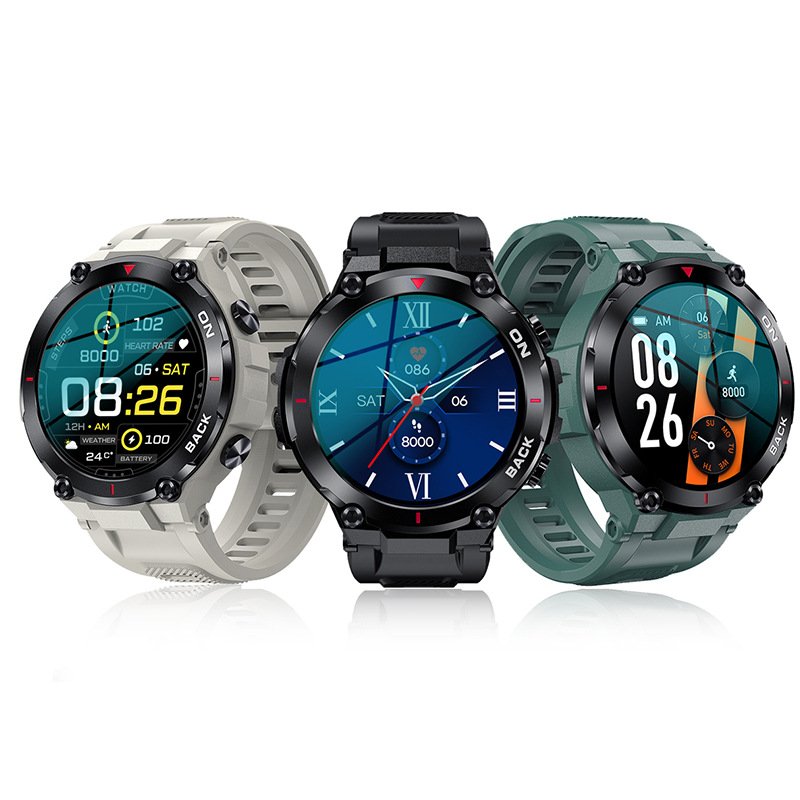 K37 Outdoor GPS Blood Pressure BT call IP68 1.32 Inch Screen Round Fitness Tracker reloj inteligente Sport Smart Watch 2024 NEW