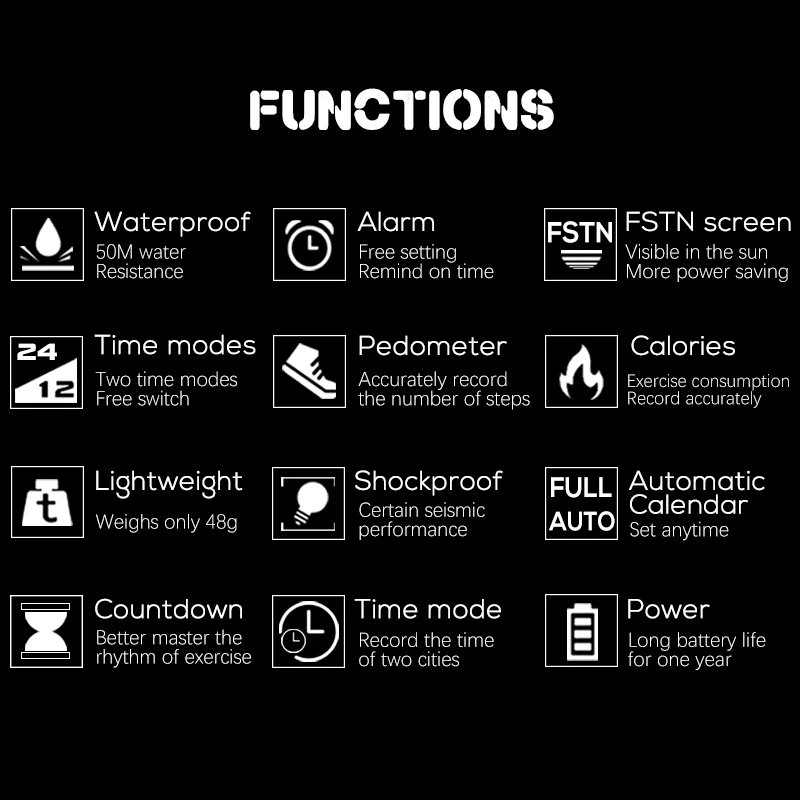 NORTH EDGE Mens Smart Watch Dual Time Running Pedometer Countdown Waterproof 50m Digital Alarm Clock Women Sportswatch Reloj