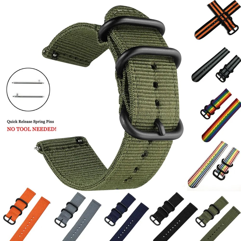 CAOWTAN 20 22 smart watch accessories Nylon Watch Sport Strap Band For Samsung Galaxy 6 2 Classic Active for Amazfit Fabric band