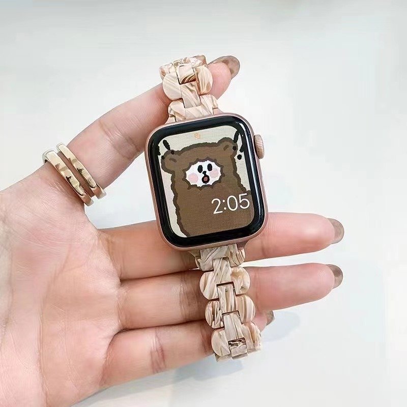 Replacement Smart Watch Bands 38/40/41mm 42/44/45mm Watch Strap For iwatch 8 Series Ultra Resin Plastic Wrist Bands