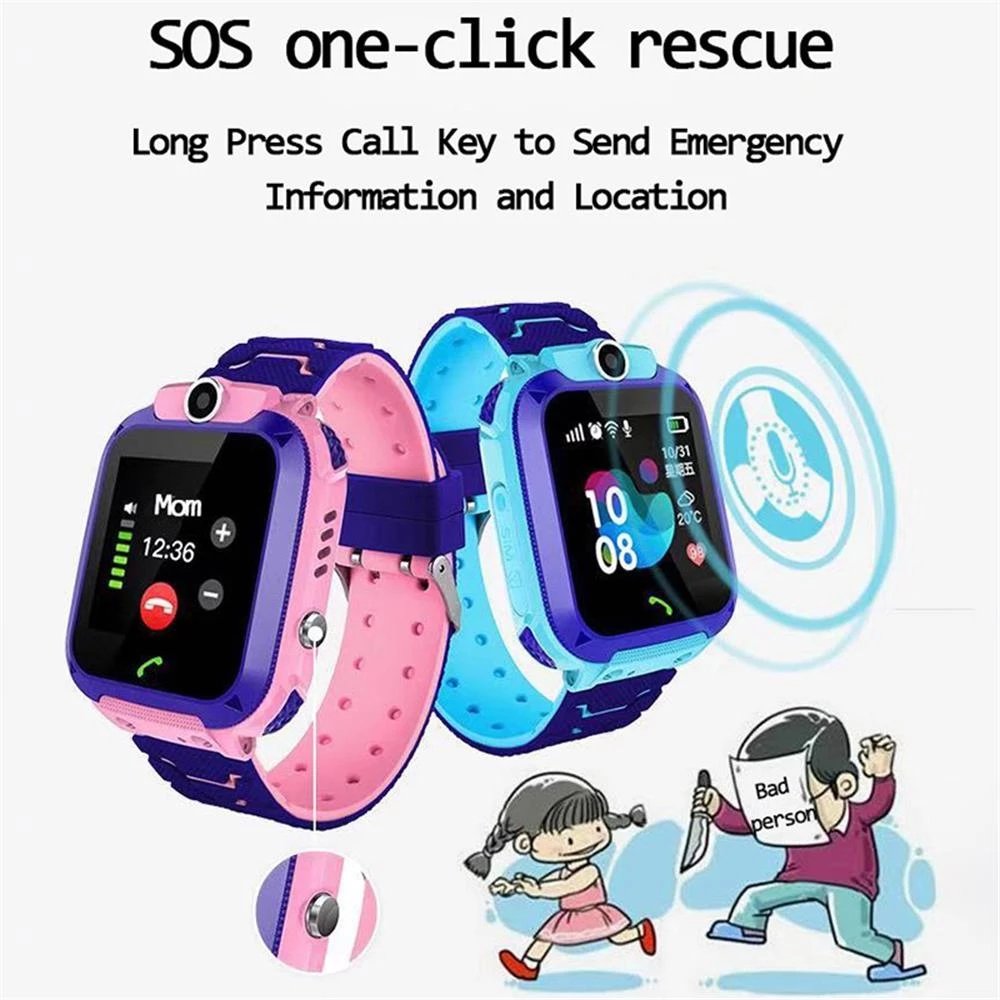 Gift Clock Kids Smart Watch SOS Waterproof smart watch with sim card Q12 waterproof IP67 smart watch for kids