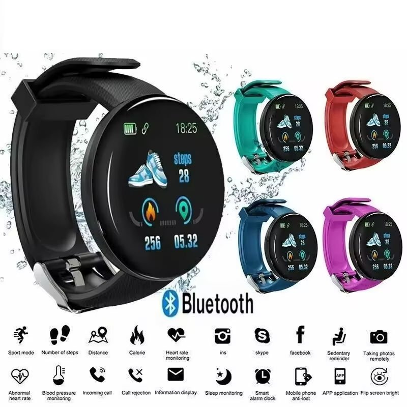 D18 Smart Watch Men Women Smartwatch Digital Watches Sports Fitness Tracker Watch Blood Pressure Waterproof Shenzhen Rubber Oled
