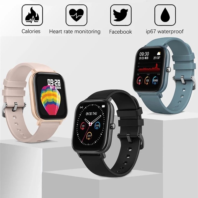 Factory High Quality Full Touch Sports Smart Watch Heart Rate Fitness Tracker BT call Smartwatch Wristwatch for Women Men