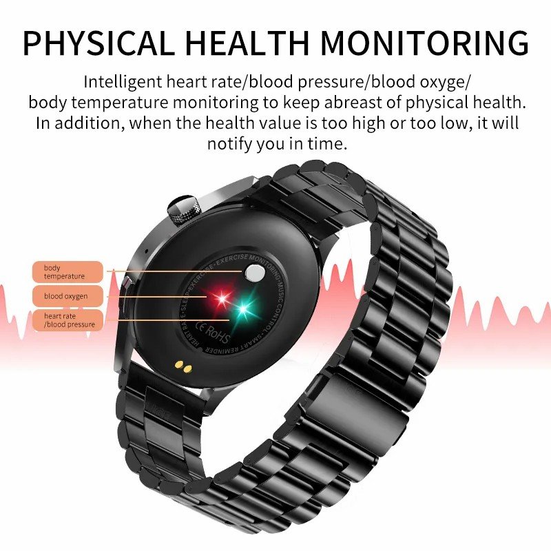 Smart Watches 4G Full Touch Sport Fitness Watches Smart watch 2023 Waterproof Heart Rate Steel Band Smartwatch Android IOS