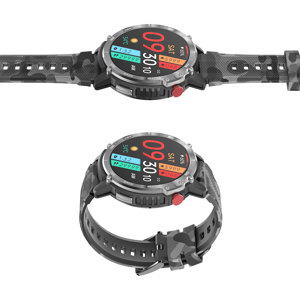 C22 Sport Smart Watch 1.6inch round 4GB large memory long battery life BT calling life waterproof heart rate fitness smartwatch