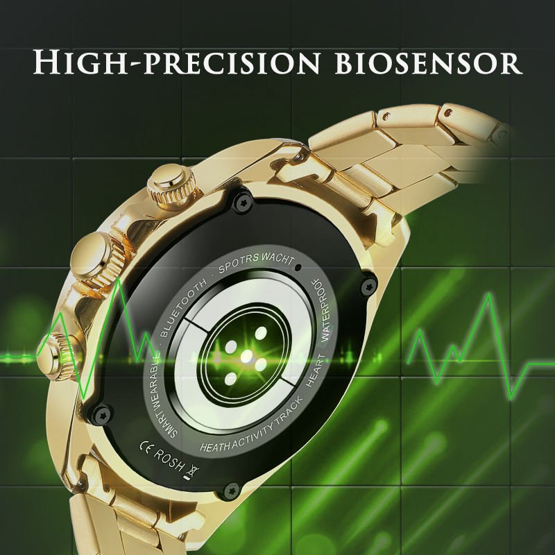 New R1 Pro AMOLED Smartwatch Bt Calling Wrist Flip Metal Stainless Steel Strap Ip68 R1pro Round Smart Watch