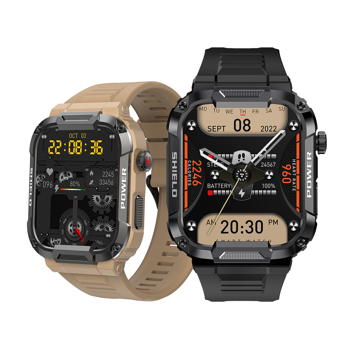 2023 KarenM Men's Sports Smartwatch 24-hour Heart Rate 100+ Sports Mode Fitness Tracker BT Dial Answer Call MK66 Smart Watch