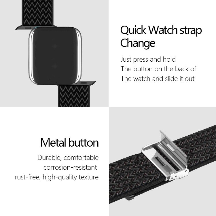 Stretch Watch Strap for Iwatch Wave Pattern Double-section Metal Buckle Nylon Smart Watch Band Coolyep for Apple Watch 7 6 5 4 3