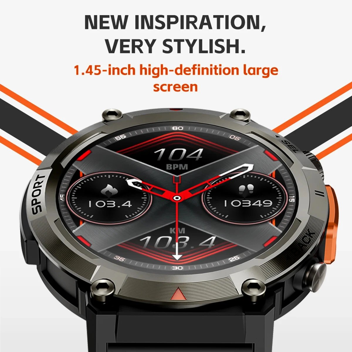 2024 New Smartwatch S100 1.45 Inch TFT HD Screen BT 5.0 Flashlight Night Sports Fitness Bracelet Smart Watches For Men
