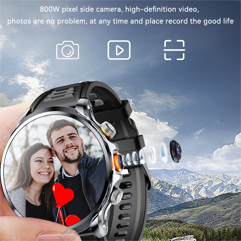 Android H18 Men's Smart Watch Fitness Tracker GPS Camera Wifi Ultra Fashion 5G 4G Sim Card Relojes Smart Watch 2024 Hombre