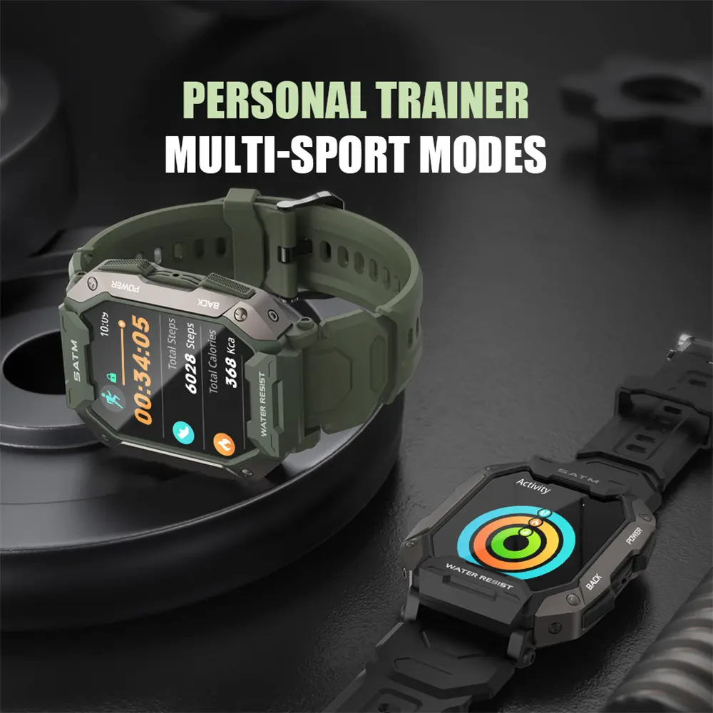 Hot selling C20 Smartwatch 1.71inch large battery outdoor sport modes 5ATM waterproof heart rate men watches C20 Smart Watch