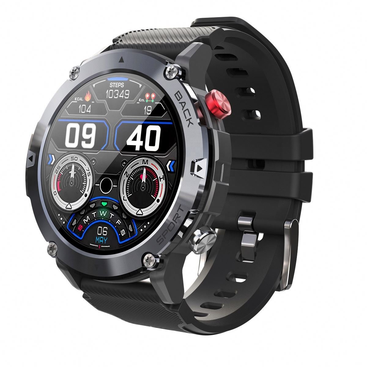 C21 Smart Watch 360*360 FULL Touch HD Screen Men Voice Assistant Sport Bracelet Heart Rate IP67 Waterproof Sports Watches