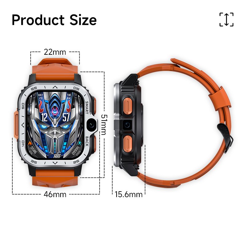 4G Android Smart Watch APPLLP 4 MAX 4+64GB Sports Health Monitoring GPS 4G Smart Watch