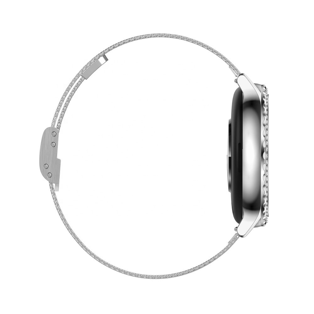 NX19 Fashion Ladies Diamond-studded Smart Watch 1.3" IPS Screen BT Call Smart Watch with Silicone + Milanese steel double strap
