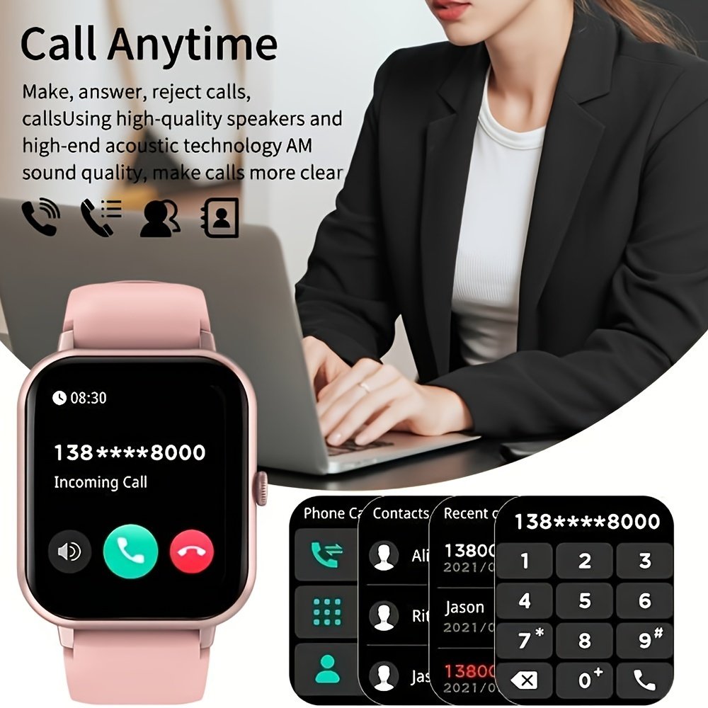 SENBONO ZL54CJ Square Smartwatch Women BT Call Heart rate Sport Mode Fitness Tracker Waterproof Smart Watch Men for IOS Android