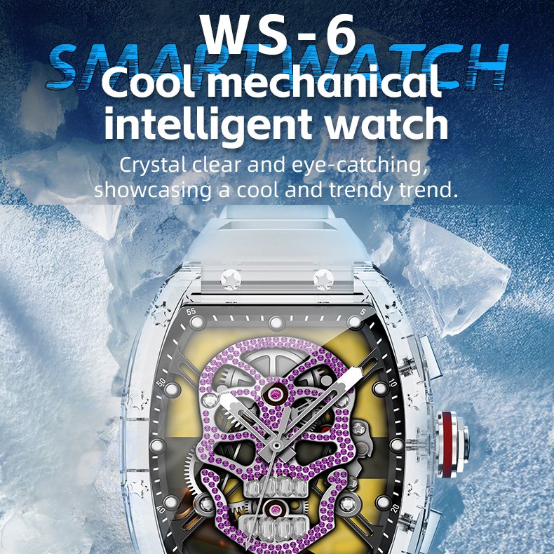 2024 WS-6 1.86inch screen Hexagonal non-inductive encoders Blue tooth call NFC Spirit Island Function smart watch