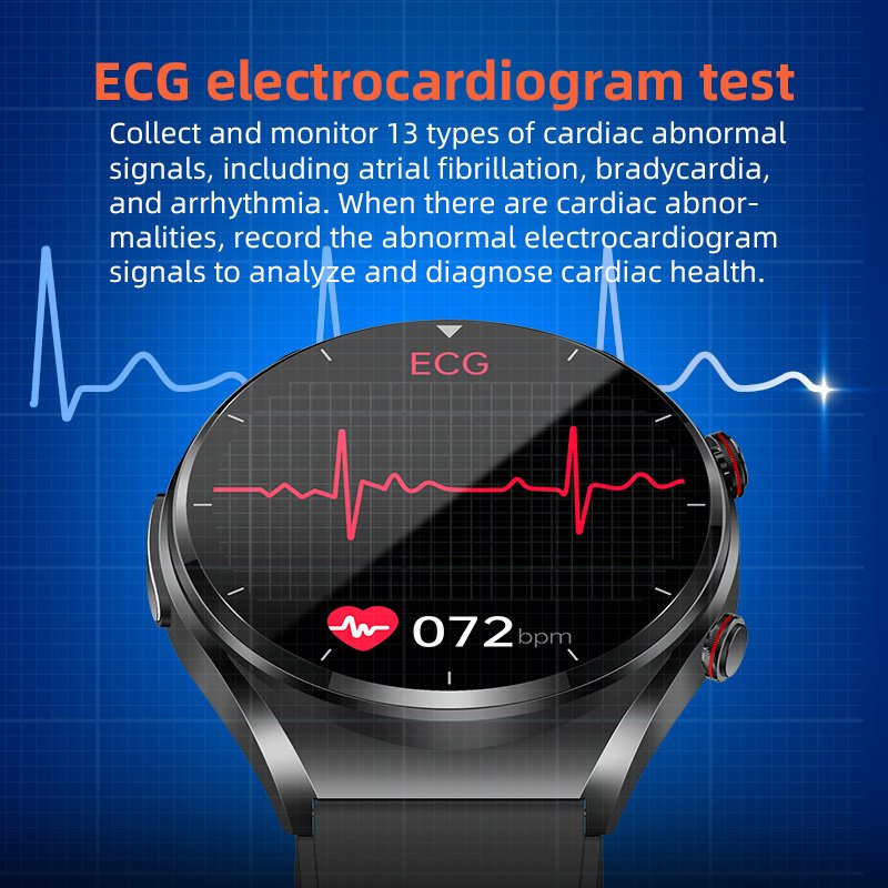 ECG health-care men's smart watch blood lipids/pressure 24h heart rate monitor blood oxygen smart watch