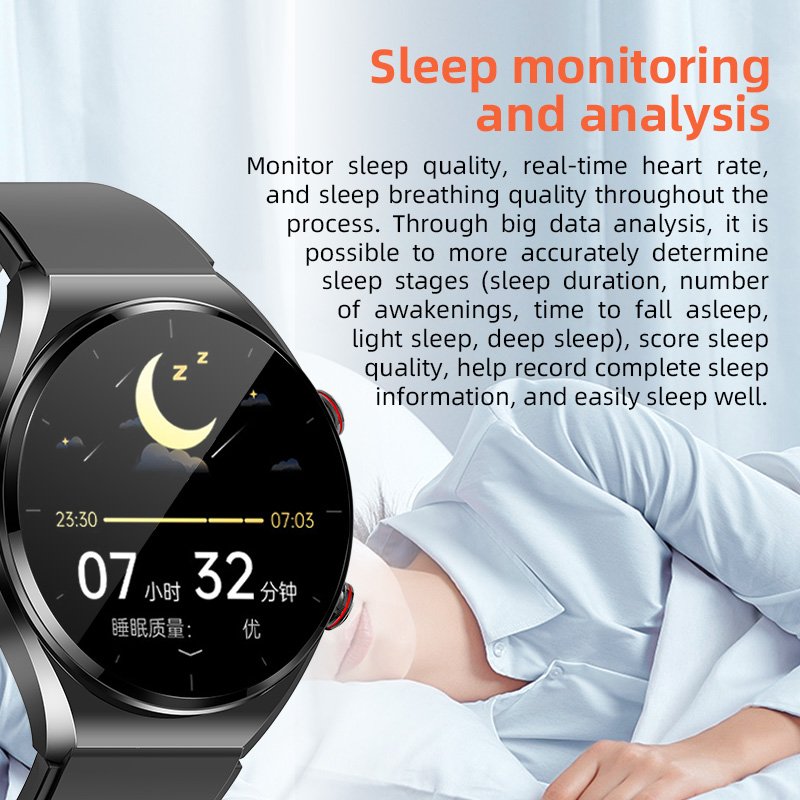 ECG health-care men's smart watch blood lipids/pressure 24h heart rate monitor blood oxygen smart watch